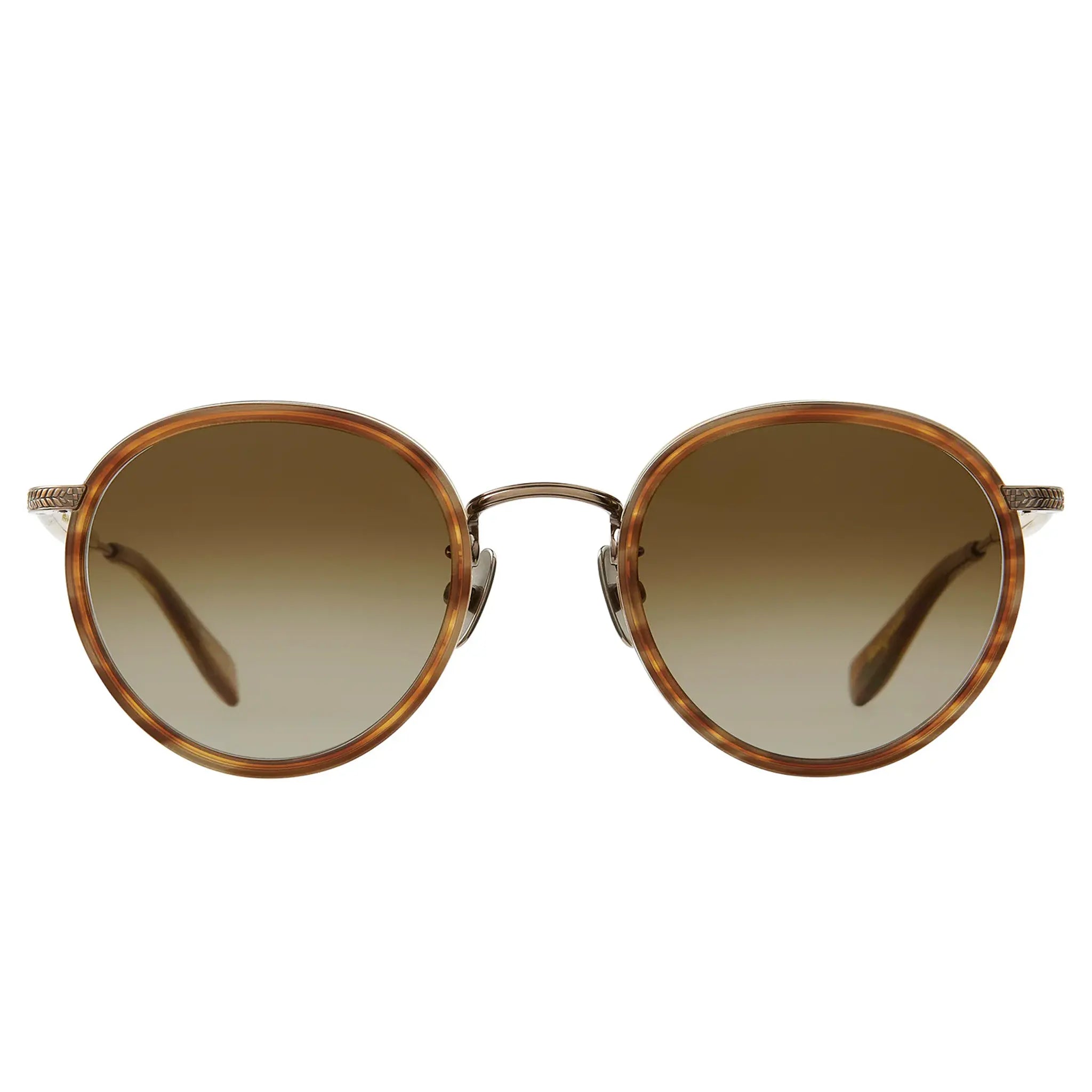 Front View of Garrett Leight Wilson X Forever Classic Demi Blonde Antique Gold Sunglasses 4075-49-DB-ATG/SFPALG